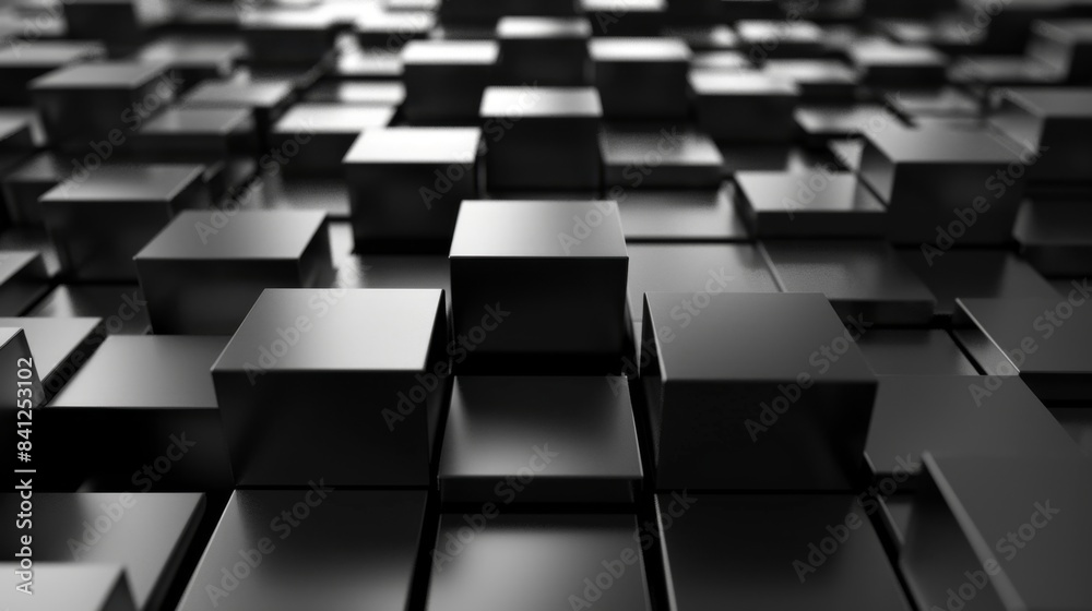 Abstract black geometric cubes arrangement creating a modern and futuristic 3D texture and pattern background. Abstract black geometric cubes arrangement creating a modern and futuristic 3D texture and pattern background.