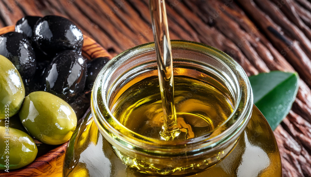 Freeze motion of pouring extravirgin olive oil Freeze motion of pouring extravirgin olive oil