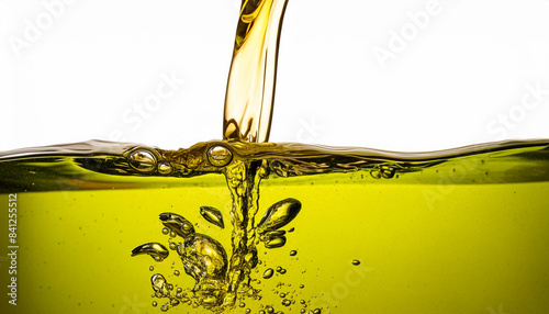 Freeze motion of pouring extravirgin olive oil photo