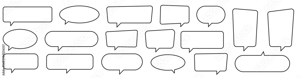 Speech bubble, speech balloon, chat bubble line art icon for apps and websites. Speech bubble, speech balloon, chat bubble line art icon for apps and websites.