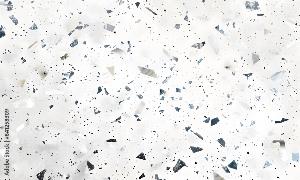 Obraz premium White Terrazzo Background with Confetti