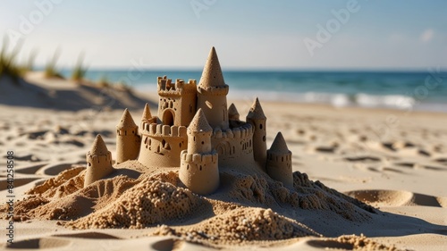 sand castle on the beach photo