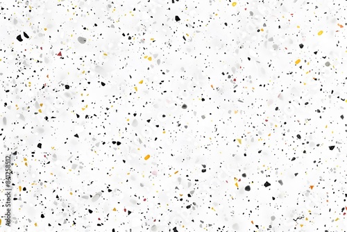 Seamless White Terrazzo Background with Colorful Flecks