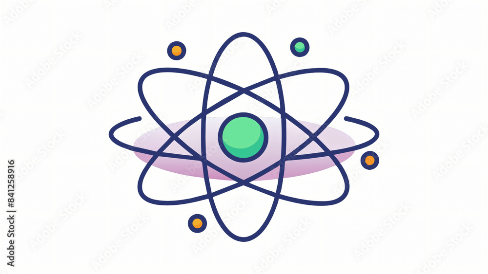 Scientific illustration of an atom's structure, the basic unit of matter Scientific illustration of an atom's structure, the basic unit of matter