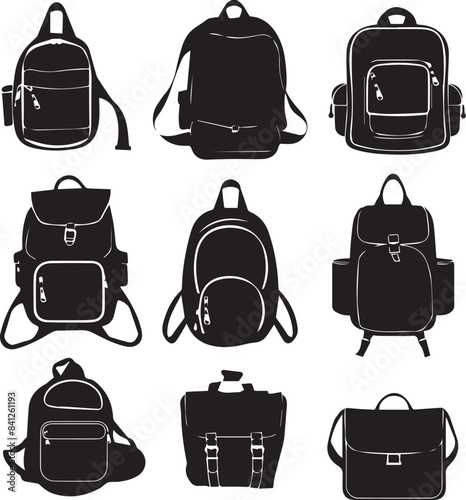 set of bags silhouette