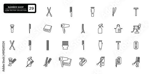 Barber shop icons collection, vector icon templates editable and resizable.
