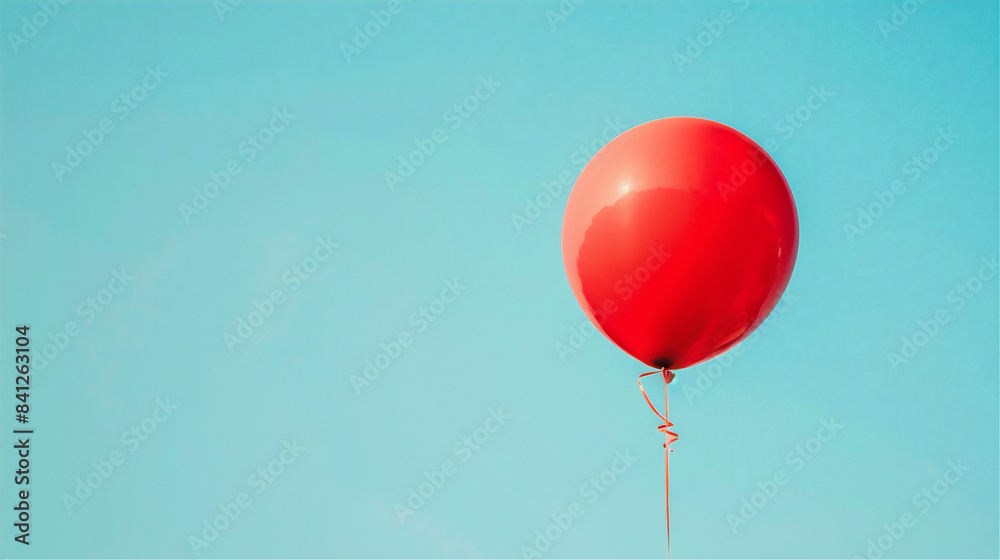 A red balloon against blue sky A red balloon against blue sky