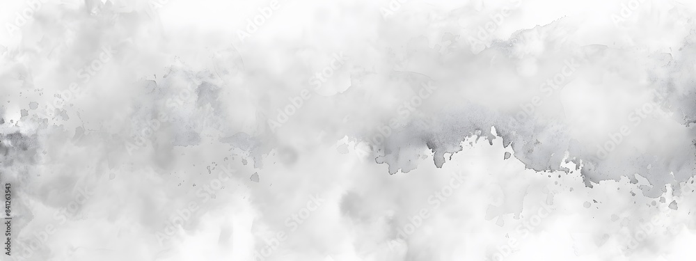 White Watercolor Background with Gray Splashes