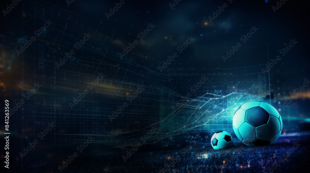 Naklejka premium Online bet and analytics and statistics for soccer game, online sport betting concept