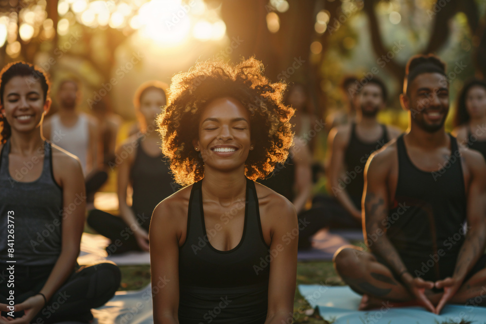 a group of people sitting in a circle on yoga mats