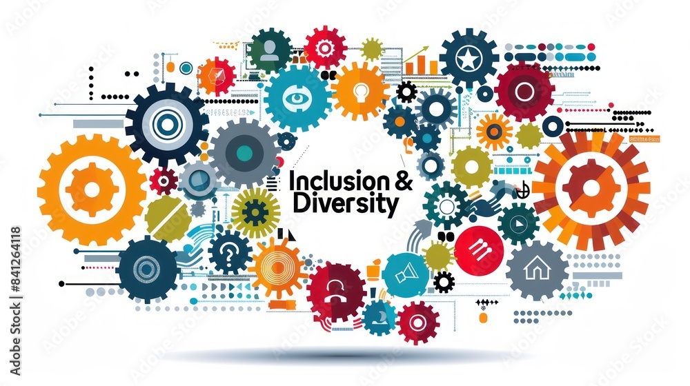 Fototapeta premium Diversity, equity, inclusion and belonging concept. DEIB. DEI