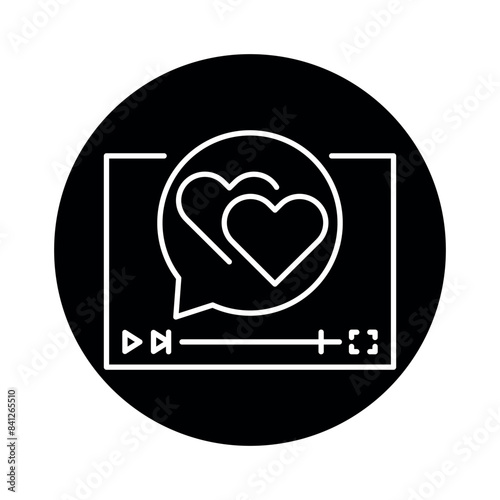 Melodrama film genre line black icon.