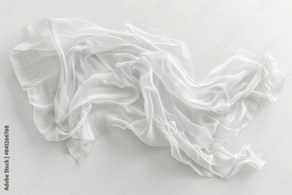 Crisp white fabric artfully draped on a flat surface. This minimalist image captures the elegance and purity of white textiles. Ideal for backgrounds, design elements, or artistic projects Crisp white fabric artfully draped on a flat surface. This minimalist image captures the elegance and purity of white textiles. Ideal for backgrounds, design elements, or artistic projects