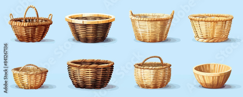 A set of baskets with different sizes and shapes