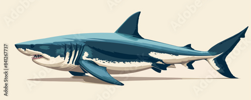 Shark side view. vector simple illustration