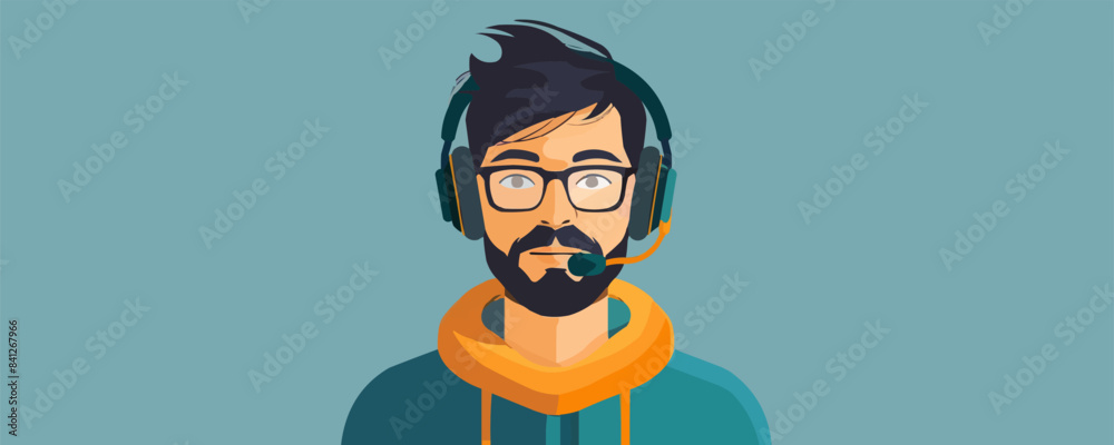 Support service operator vector flat simple illustration Support service operator vector flat simple illustration