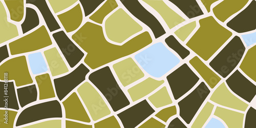 Aerial view Top view Green rice fields top view countryside