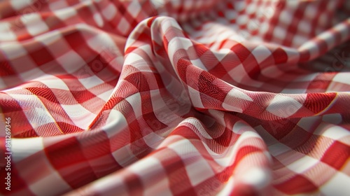 The red checkered fabric photo