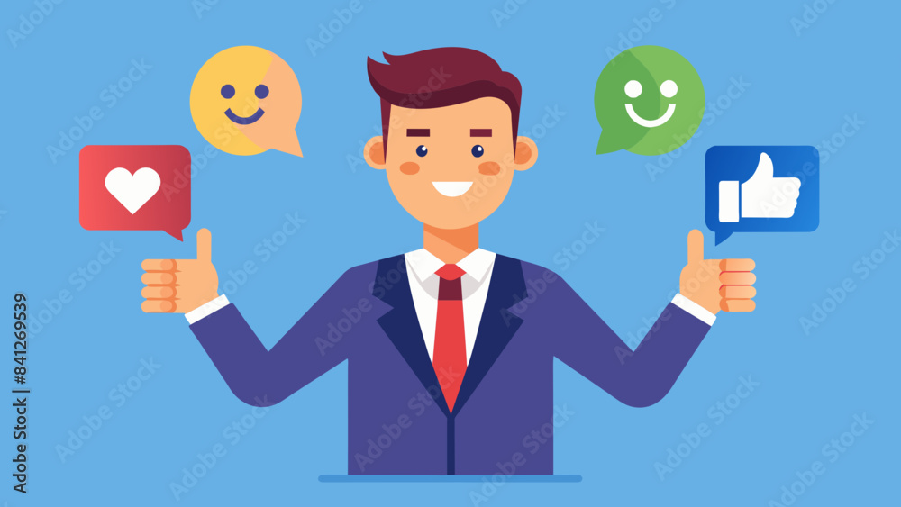 businessman show likes and dislikes vector illustration businessman show likes and dislikes vector illustration