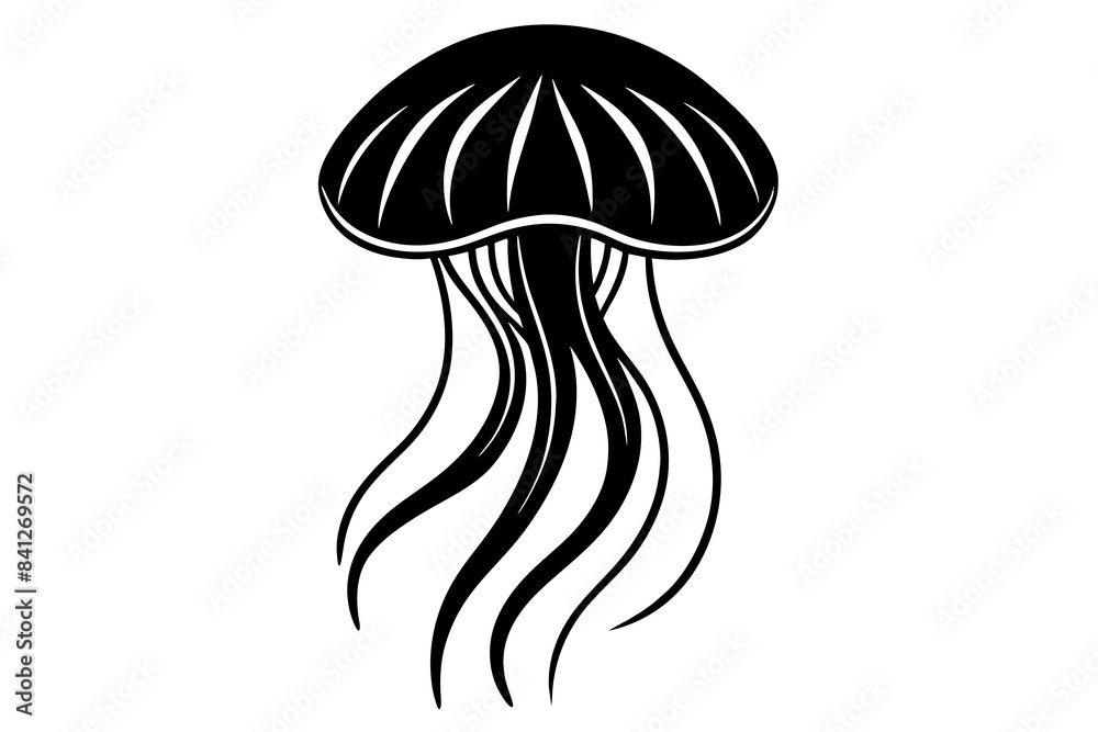 vector silhouette of a jellyfish vector silhouette of a jellyfish