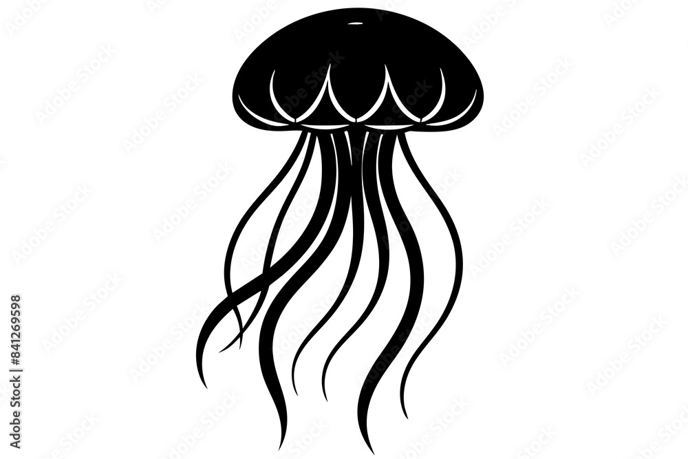 vector silhouette of a jellyfish vector silhouette of a jellyfish
