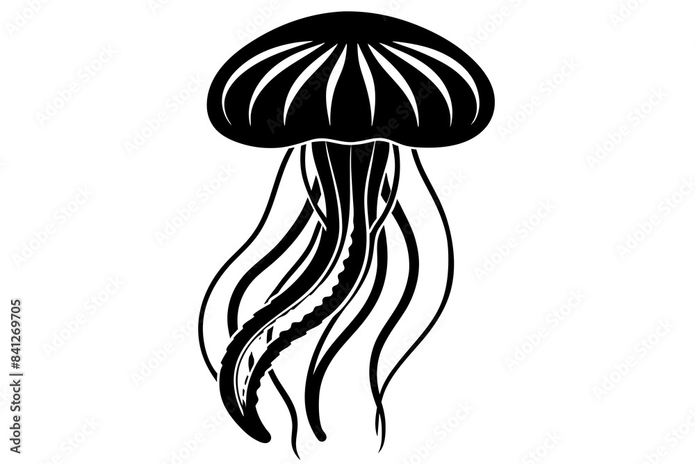 vector silhouette of  a jellyfish