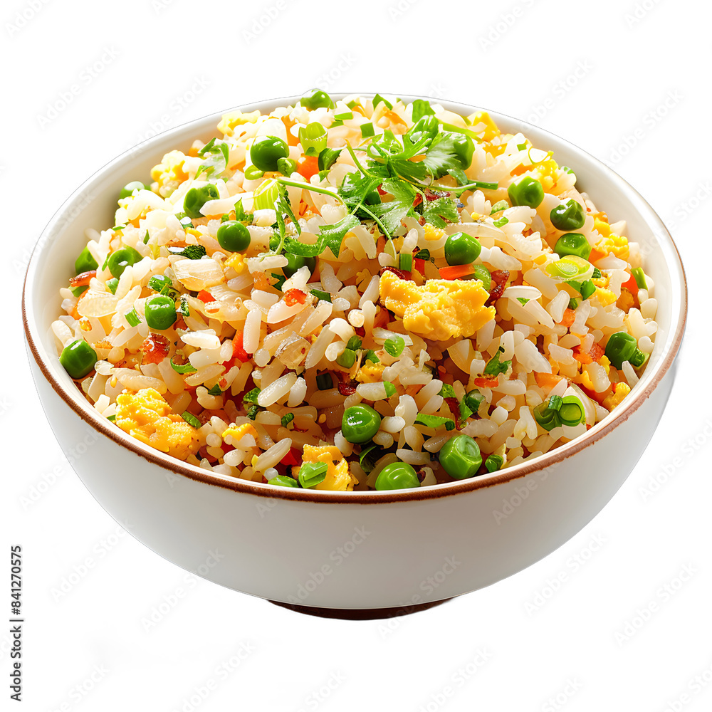 [Transparent Background PNG]Vegetable Fried Rice in a Bowl