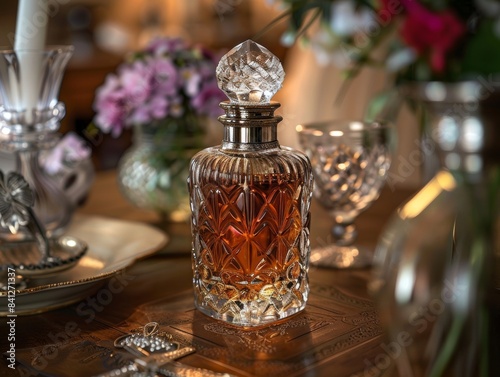 Stylish perfume bottle with a vintage design.