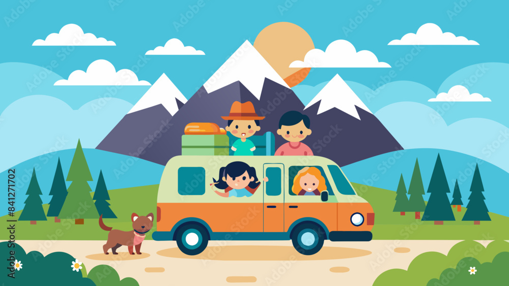 happy family road trip on a car happy family road trip on a car