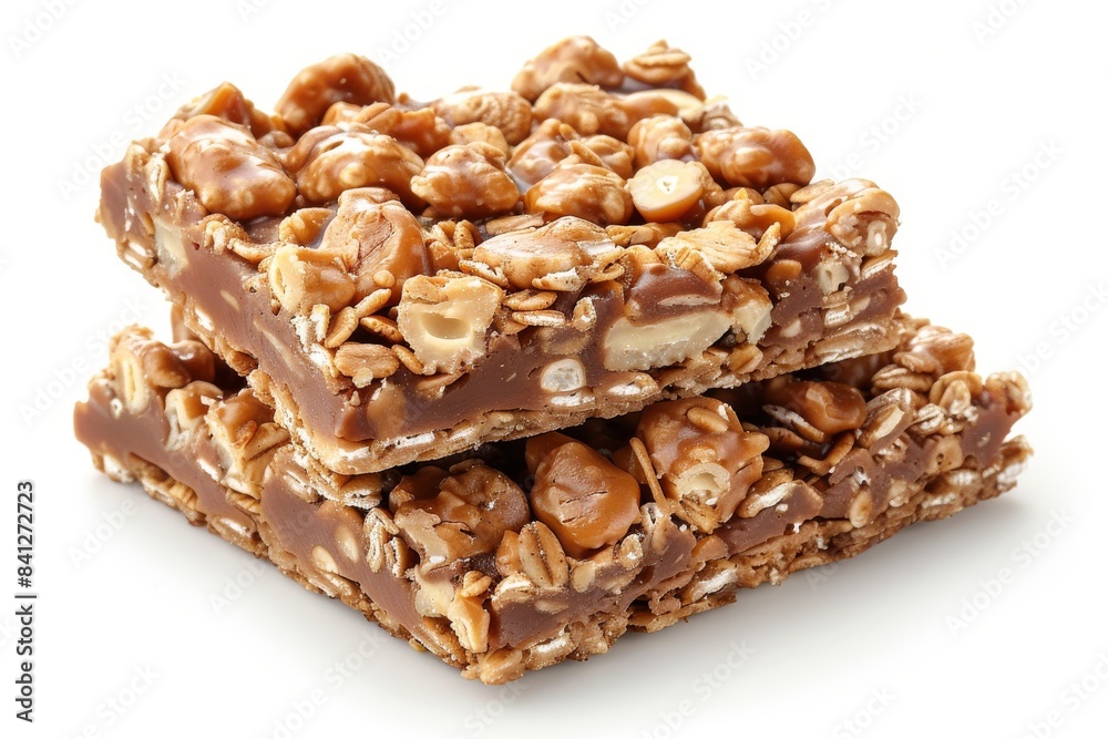 Crunchy caramel popcorn bars with a sweet and salty flavor, beautifully presented in a cozy snack setting Crunchy caramel popcorn bars with a sweet and salty flavor, beautifully presented in a cozy snack setting