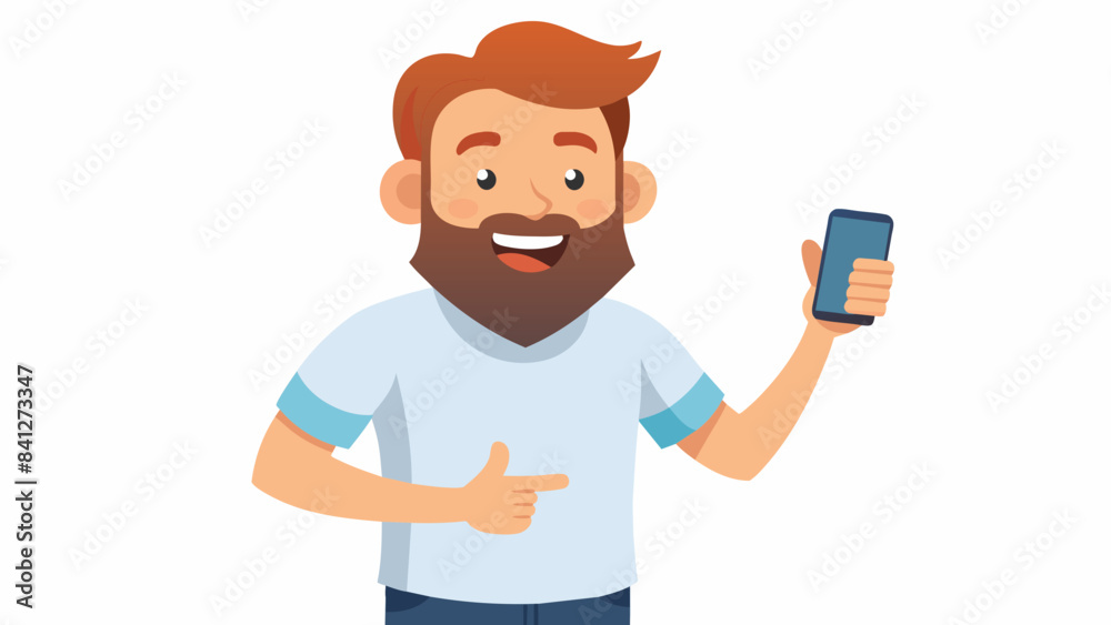 happy bearded man character vector illustration happy bearded man character vector illustration