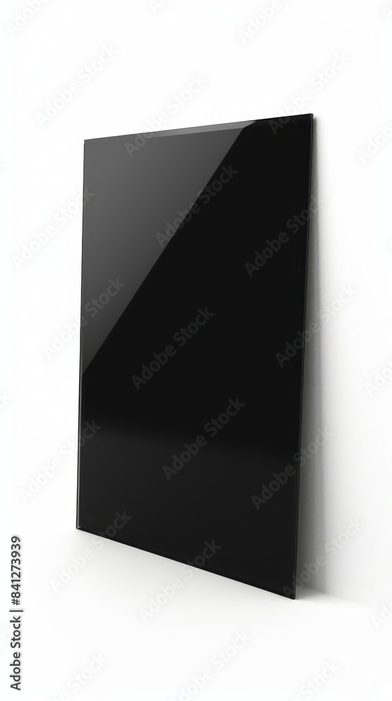 Black acrylic sign ready for personalized message placement on display Black acrylic sign ready for personalized message placement on display