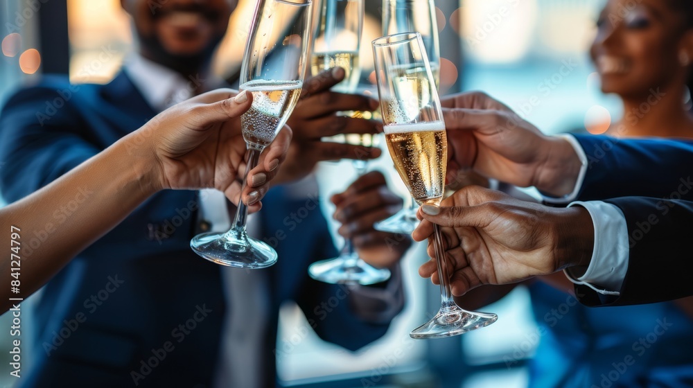 The celebratory champagne toast