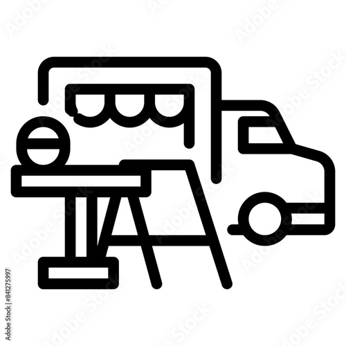 Food truck icon symbol sign from modern Food court collection in line style for mobile concept and web apps design. Food and drink related vector line icon.