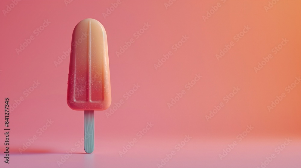 A vibrant orange popsicle against a smooth gradient background, evoking summer refreshment and sweet enjoyment in a minimalist design. 3D Illustration. A vibrant orange popsicle against a smooth gradient background, evoking summer refreshment and sweet enjoyment in a minimalist design. 3D Illustration.
