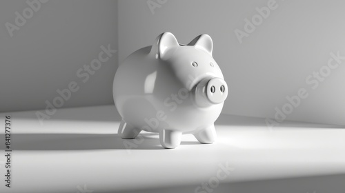 The white piggy bank photo
