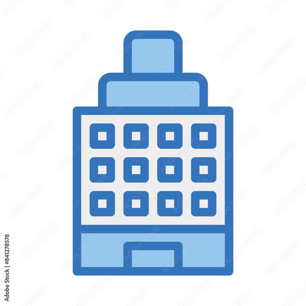 Building icon duotone blue illustration Building icon duotone blue illustration