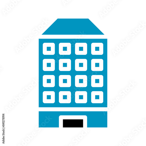 Building icon solid blue black