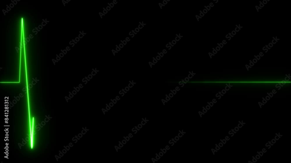 Neon heartbeat line animation, abstract neon heartbeat line.