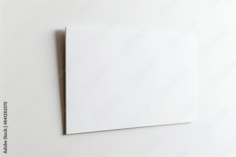 Blank white magnetic sign on a textured wall background. Blank white magnetic sign on a textured wall background.