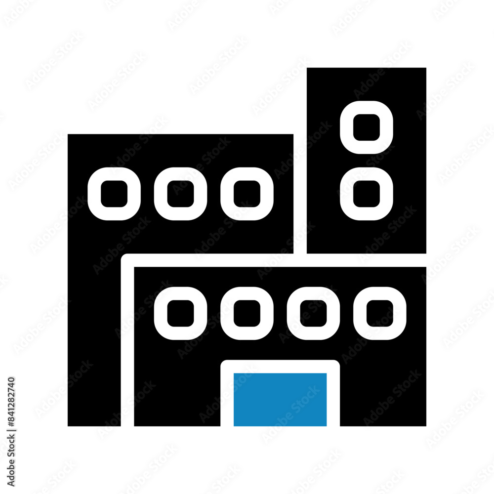 Building icon solid blue black illustration Building icon solid blue black illustration