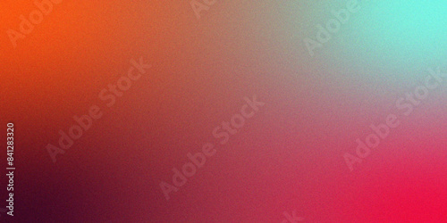 Abstract Fiery yellow burnt Red orange copper gradient Grainy Noise Grungy Texture. Color gradient, ombre with Rough grainy noise Glow light shine. Red soft light dark backdrop cover design.