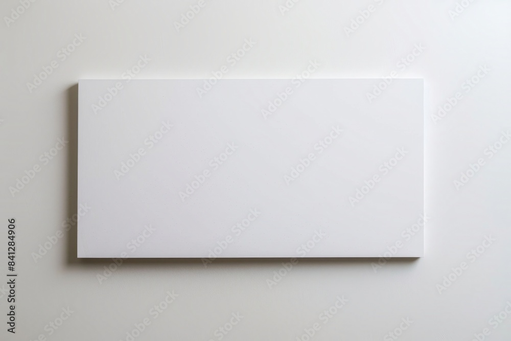 A Blank White Rectangular Sign on a Clear Blue Sky A Blank White Rectangular Sign on a Clear Blue Sky