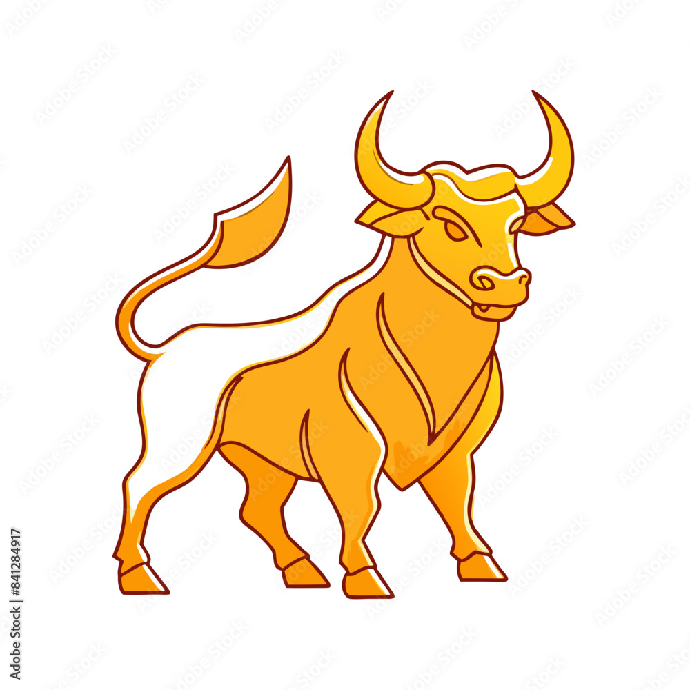 golden Bull logo vector art illustration icon logo, featuring a modern stylish shape with an underline, set on a solid white background. golden Bull logo vector art illustration icon logo, featuring a modern stylish shape with an underline, set on a solid white background.