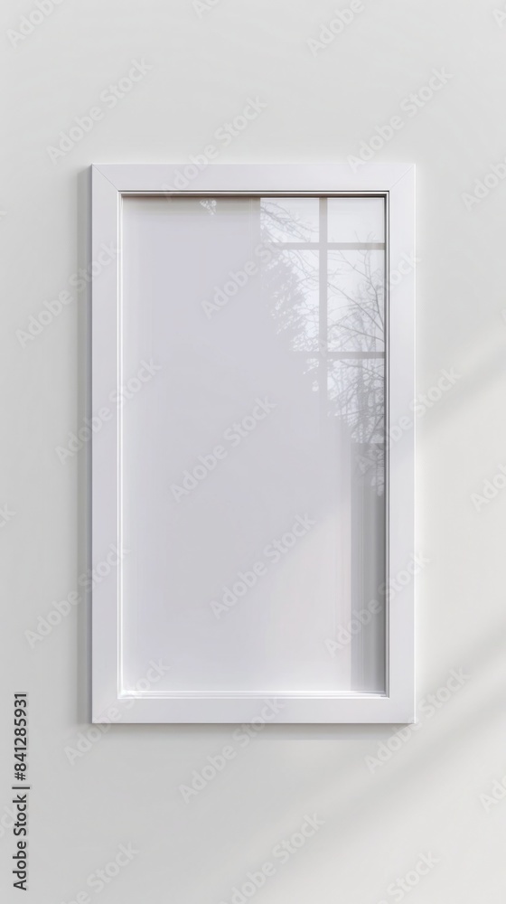 Blank white window cling sign ready for customization and display Blank white window cling sign ready for customization and display