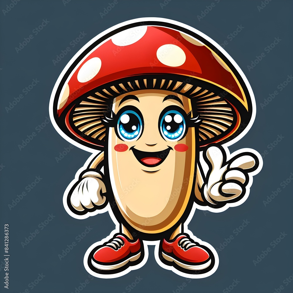 Vintage mascot mushroom logo design 