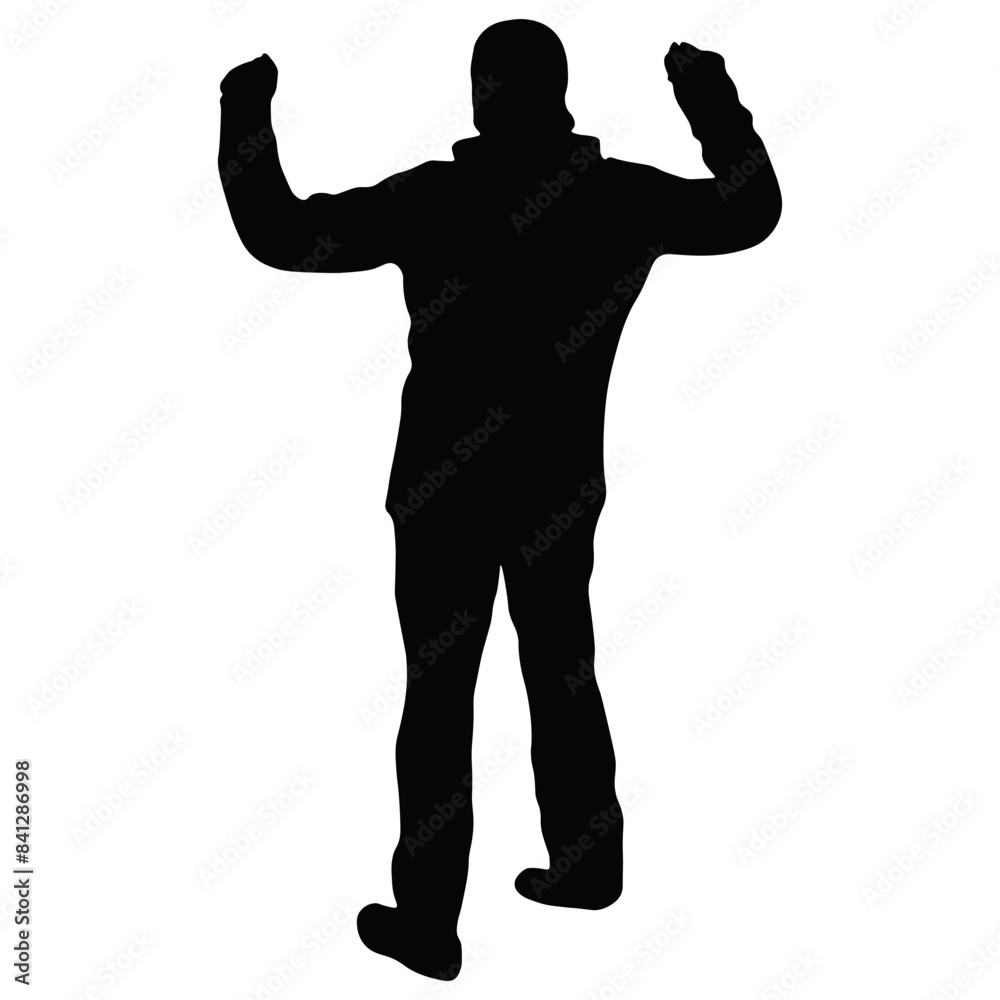 Silhouette of Man Climbing Rock. Isolated on White Background. Vector Illustration in Flat Style. Silhouette of Man Climbing Rock. Isolated on White Background. Vector Illustration in Flat Style.