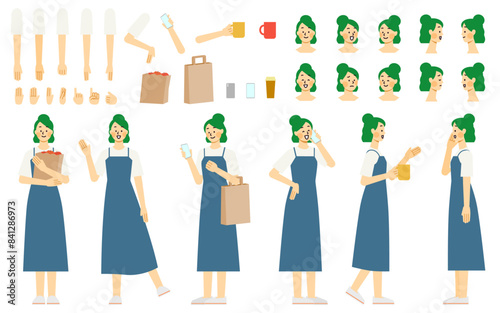 女性キャラクターのボディパーツセット