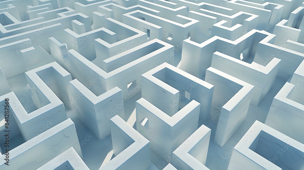 3d rendering maze in top view 3d rendering maze in top view