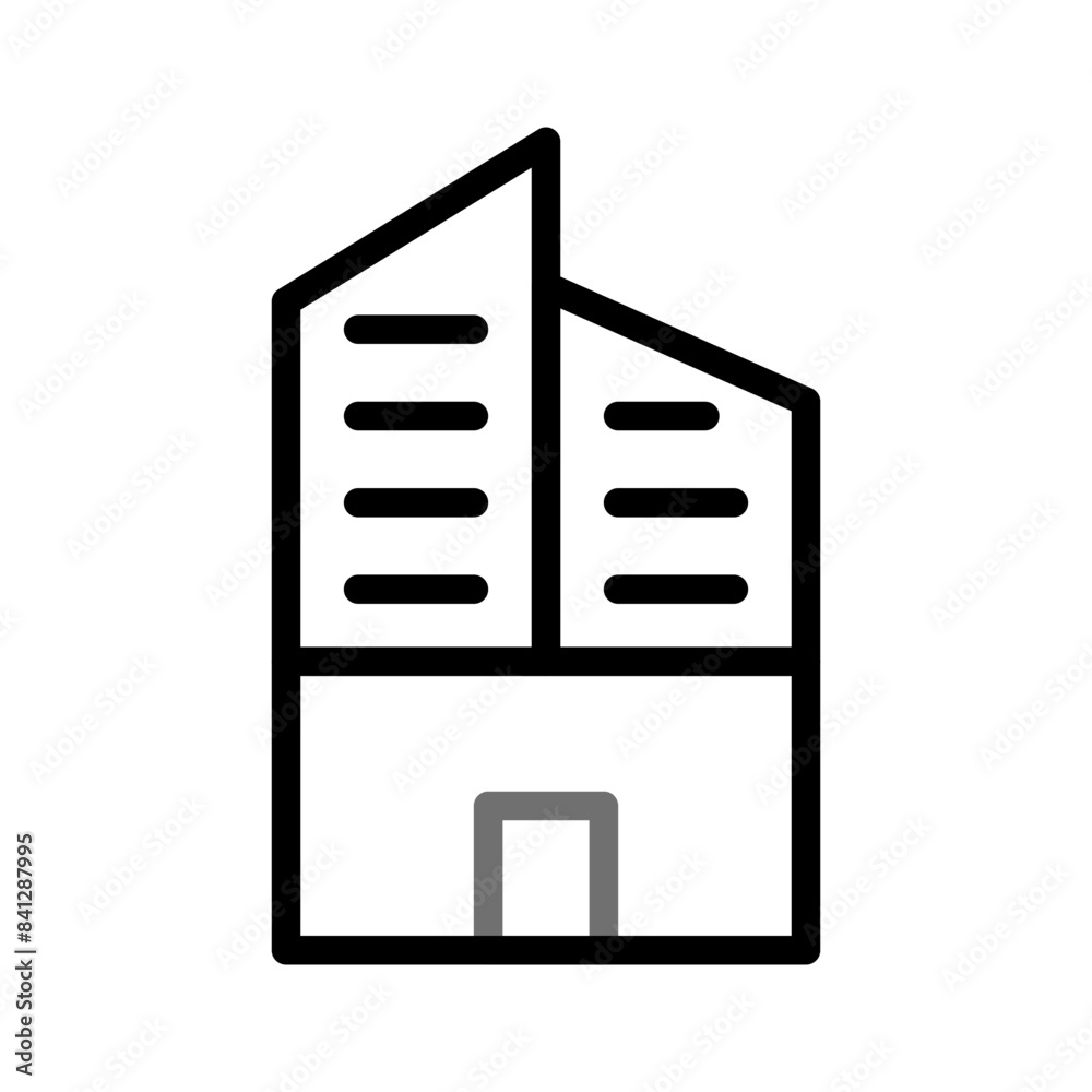 Building icon duocolor grey black Building icon duocolor grey black